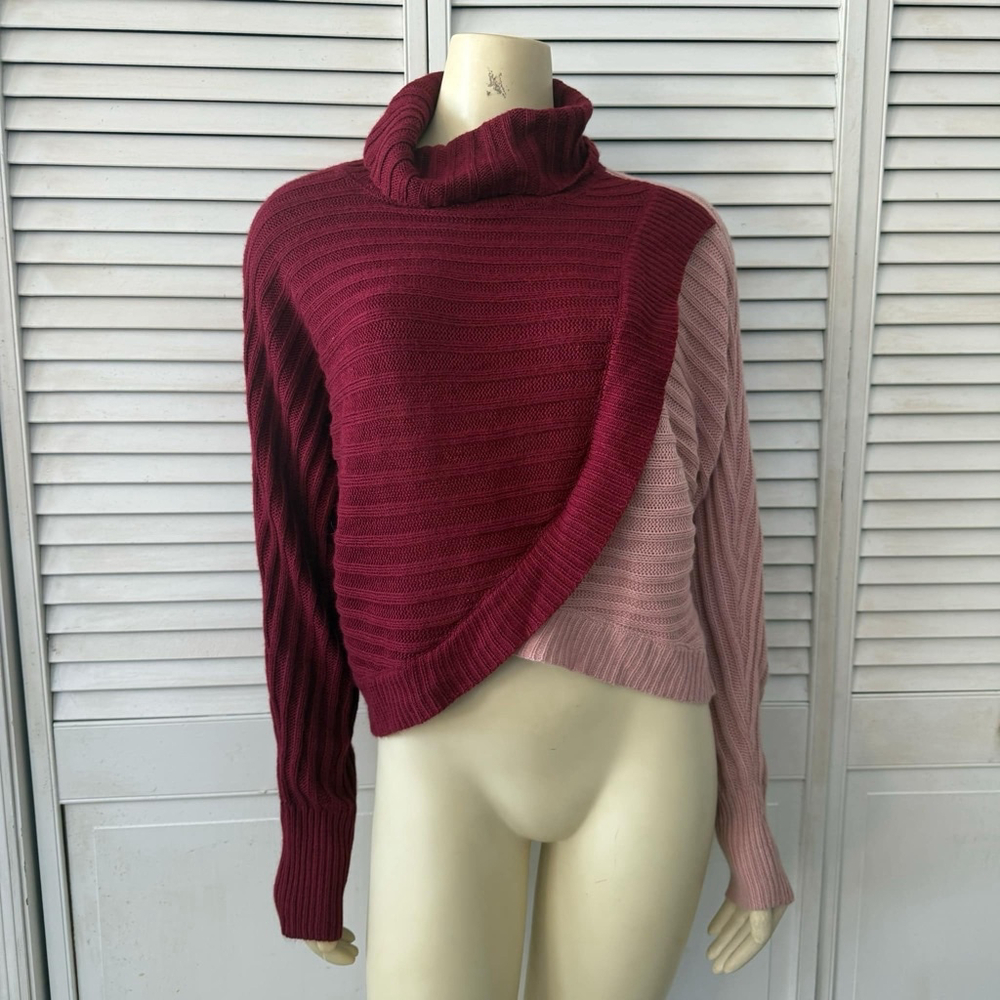 Colorblock Turtleneck Sweater
